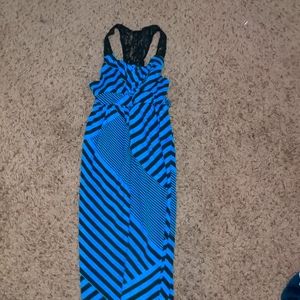 Derek Heart Girls Juniors Teal and Stripes Dress M-10/12
